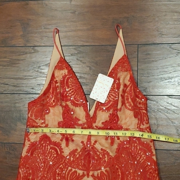 NWT Free People Womens Sequin Red Dress sz 8=M - Picture 5 of 11